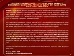 Pemilihan Bupati dan Wakil Bupati Buton Utara Tahun 2024 Tanpa Calon Jalur Perseorangan